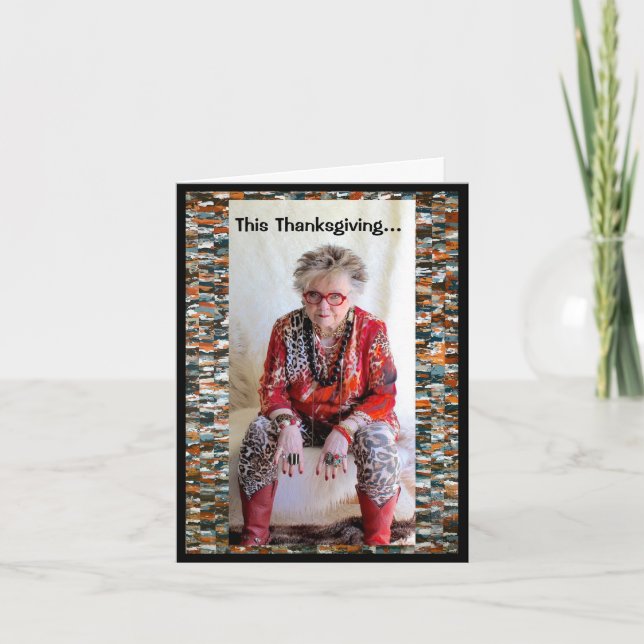 Humorales Erntedank Dinner Karte (Vorderseite)