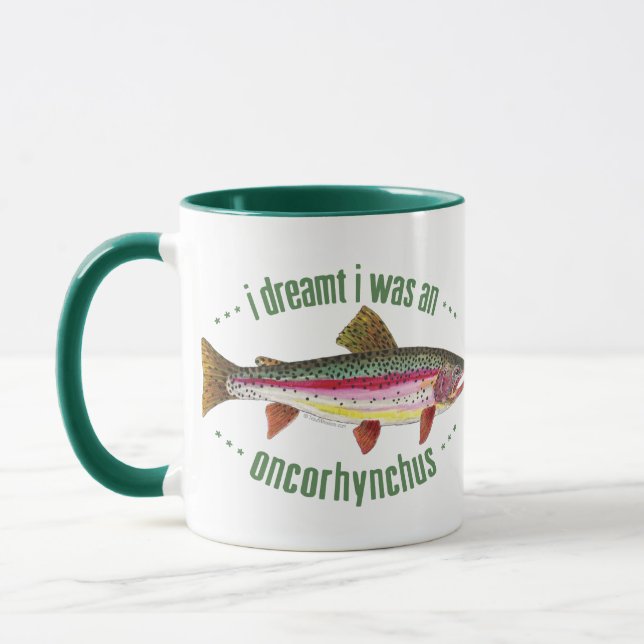 Humorales Regenbogenforelle-Design Tasse (Links)