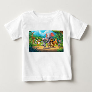 Humorales tierisches Party Doppelseitiger T - Shir Baby T-shirt