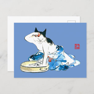 Humore japanische Katzenbäder II Postkarte