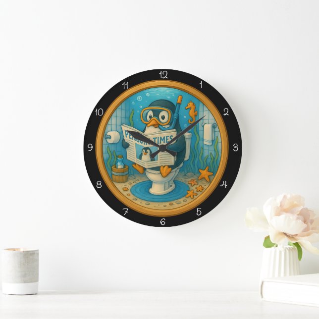 Humore Pinguin Bathroom Uhr (Zuhause)