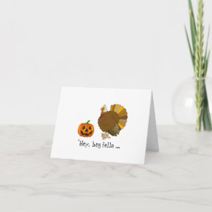 Humore Pumpkin und Turkey Erntedank Card Feiertagskarte