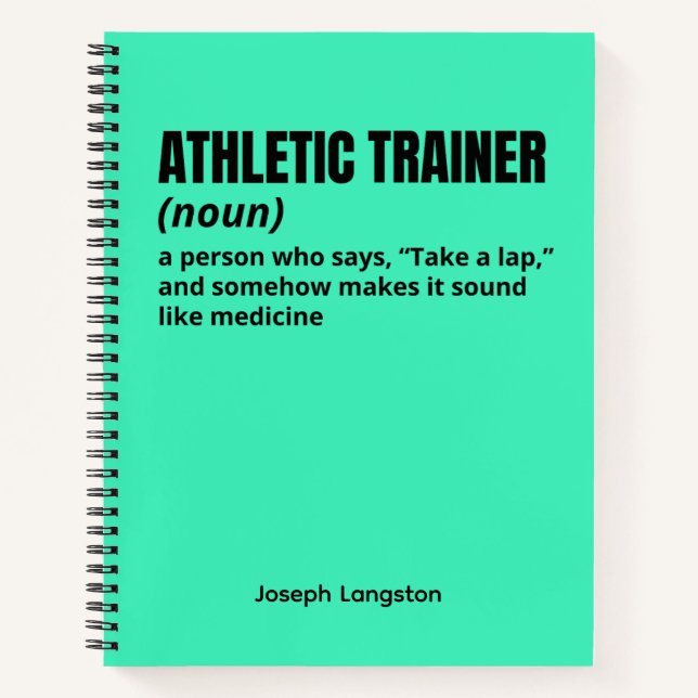Humorer Athletic Trainer Definition Journal Notizbuch (Vorderseite)