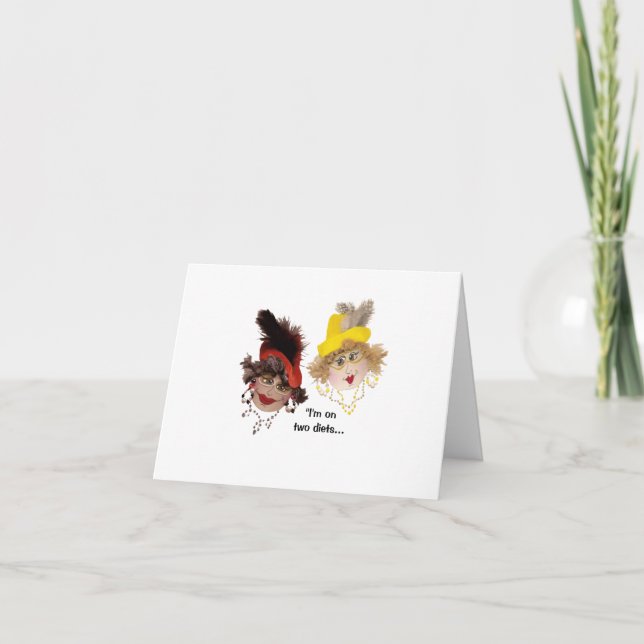 Humorer Bedarf an zwei Diäten geklammerte Grußkart Karte (Vorderseite)