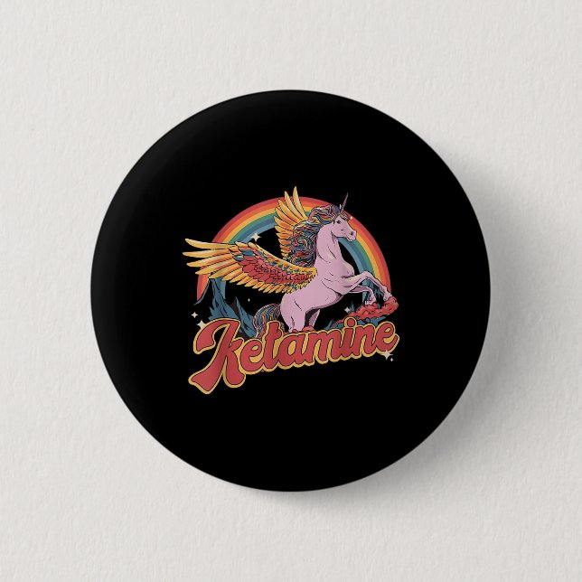 Humorer Ketamin Horse Emergency Funny Mental Heu Button (Vorderseite)