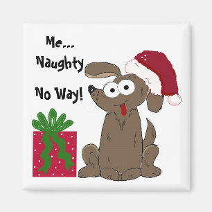 Humorer, naughty Dog Weihnachts-Cartoon Magnet
