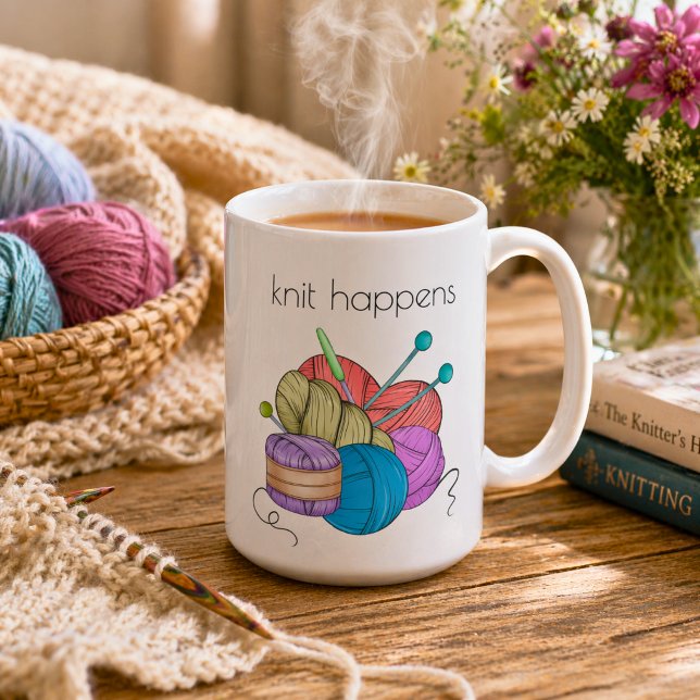 Humorer Strick Happens Kaffeetasse (Von Creator hochgeladen)