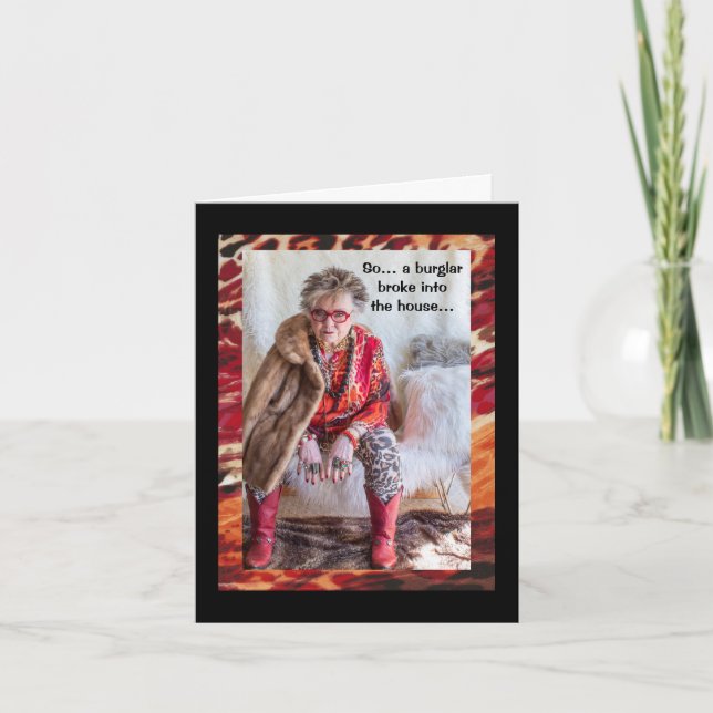 Humorer Umgang mit Burglar Karte (Vorderseite)