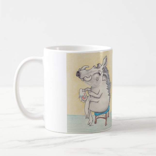 Humorer Warthos Stickerei Tasse (Links)