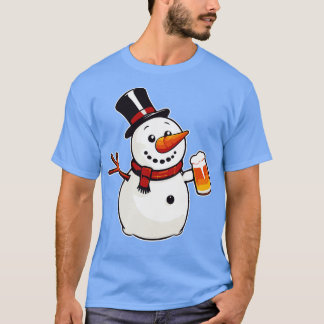 Humoriges Snowman Beer Party Funny Design für Chri T-Shirt