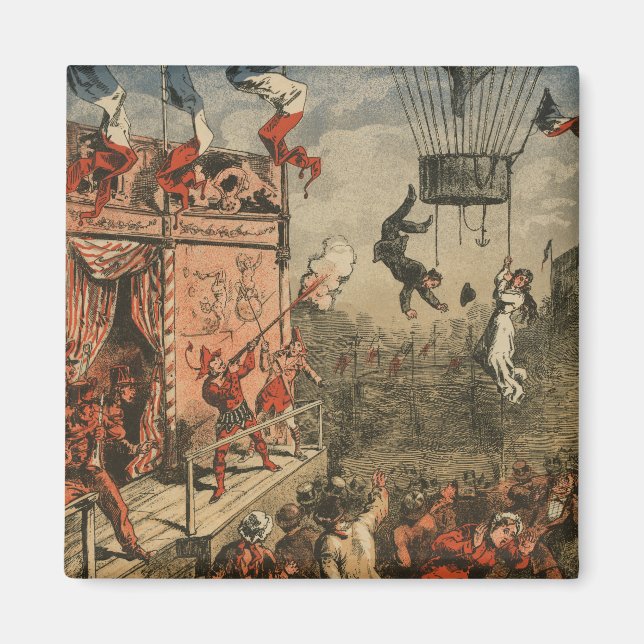 Humorische Druckausgabe eines Theaterdarstellers Magnet (Vorne)