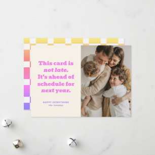 Humorische Vorraussetzung für neue Fotokarte Feiertagskarte