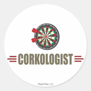 Humoristische Darts Runder Aufkleber