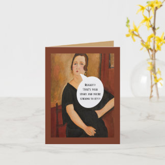 HUMORISTISCHE GEBURTSTAGSKARTE/ UNGLÄUBIGE FRAU KARTE