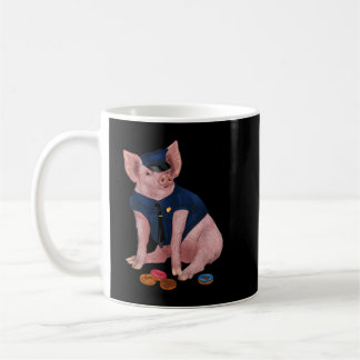 Humoristische Polizeiwache Doughnut Pig Polizist f Kaffeetasse