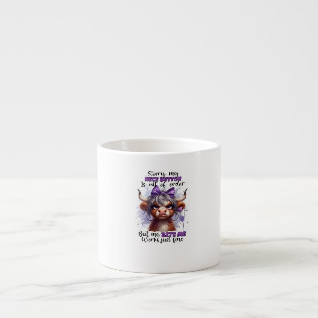 "Humoristische Tech-Outnote: MEGS-Button-Out Espressotasse (Vorderseite)