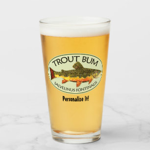 Humoristische TROUT-BUM-Fliegenfischer Glas