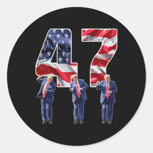 Humoristischer Trump-lustiger Siegeszug Trump tanz Runder Aufkleber