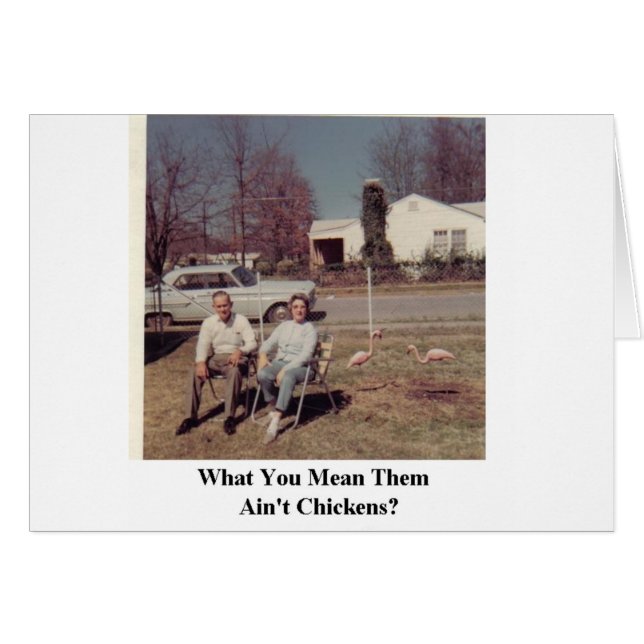 Humorkarte Rosa Flamingos (Vorderseite (Horizontal))