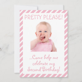 Humorose Baby Girl 2. Geburtstags-Party Einladung