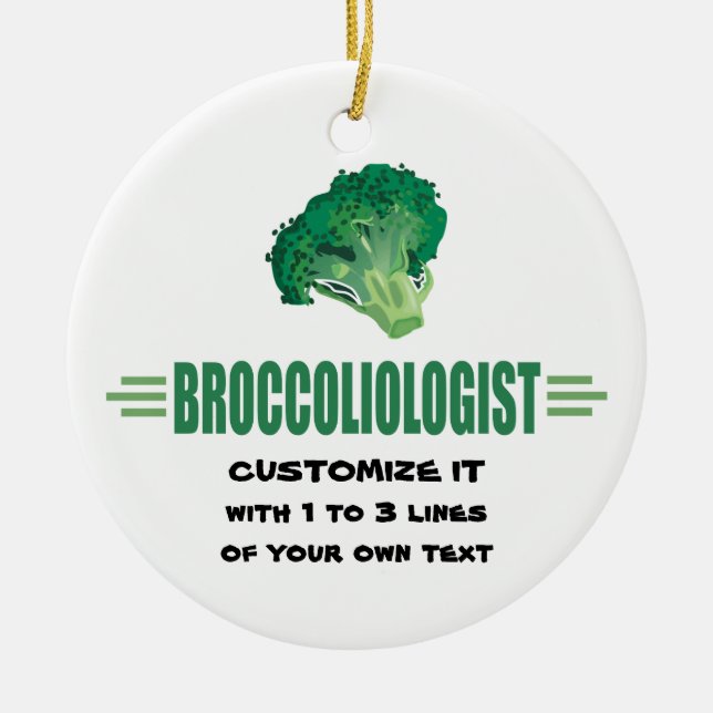 Humorose Broccoli Keramik Ornament (Vorne)