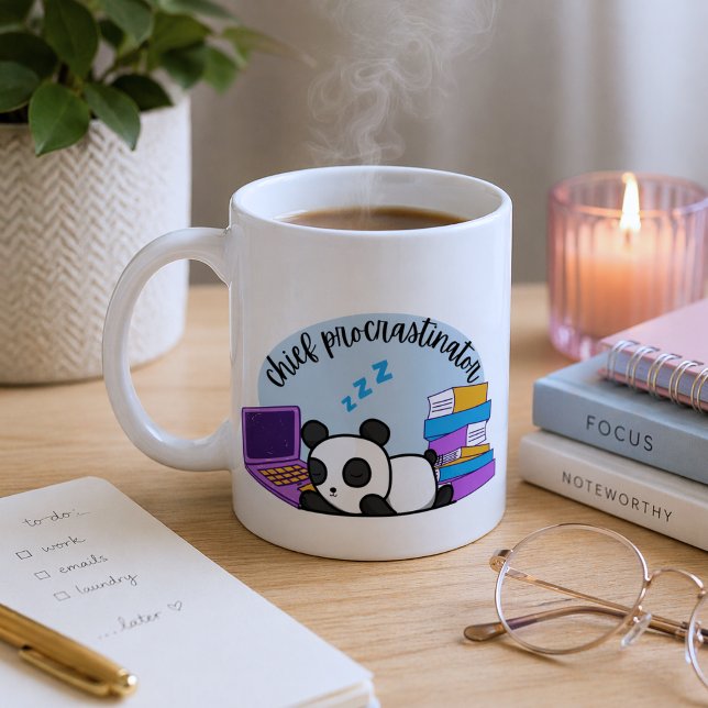 Humorose Chefaufschiebinator Kaffeemaschine Tasse (Von Creator hochgeladen)