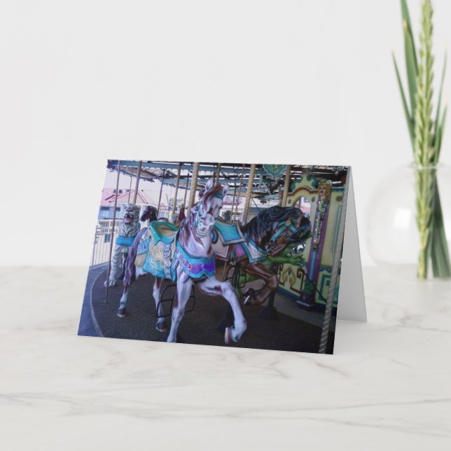 HUMOROUS BIRTHDAY ERWACHSENE KARTE CAROUSEL PORSES (Vorderseite)
