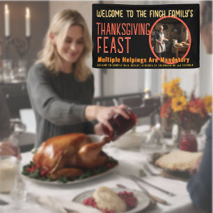 HUMOROUS ERNTEDANK FAMILIE FEAST BANNER