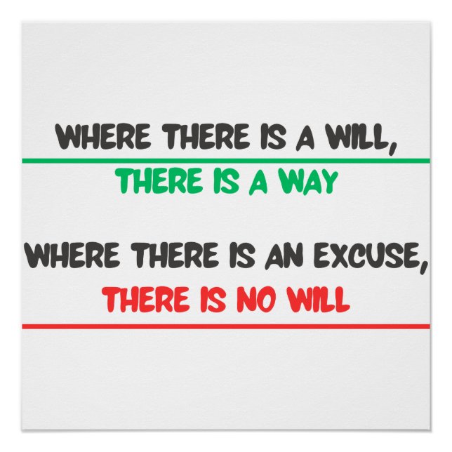 Humorous message but so real: Where there is a wi Poster (Vorderseite)