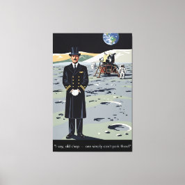 Humorous Moon WPA Styled  Leinwanddruck