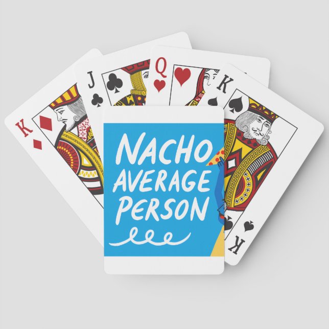 Humorous "Nacho Average Person" Food Pun Spielkarten (Rückseite)