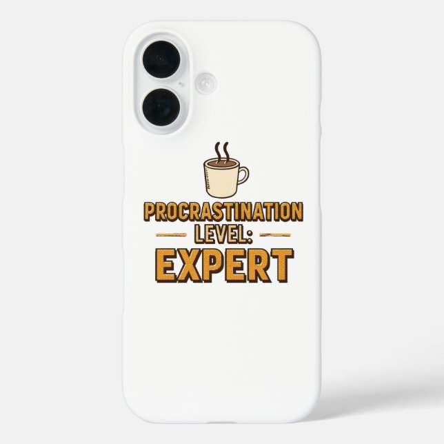 Humorous Procrastinator with Coffee Case-Mate iPhone Hülle (Rückseite)