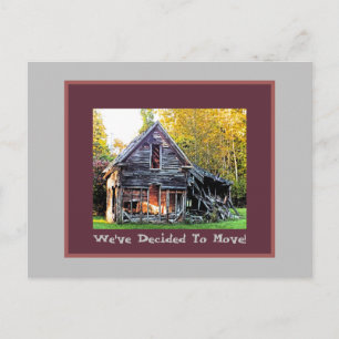 HUMOROUS "WE BEWEGT" POSTCARD/HAUS IN RUINS PHO ANKÜNDIGUNGSPOSTKARTE