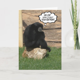Humors Belated Birthday Ape Karte