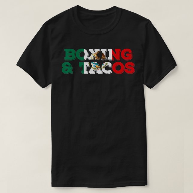 Humors Boxing und Tacos mexikanische Sportler T-Shirt (Design vorne)