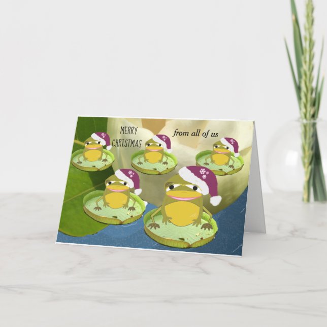 Humors Frogs Christmas Card Feiertagskarte (Vorderseite)