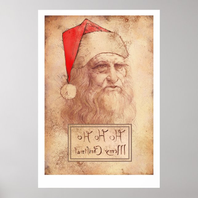 Humors Leonardo da Vinci als Santa Poster (Vorne)