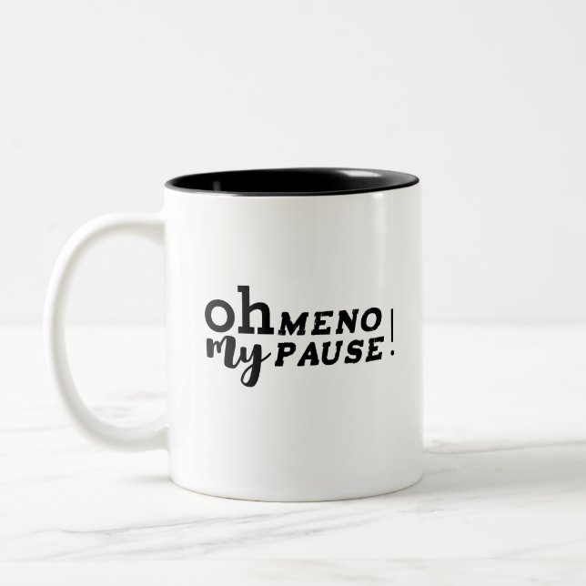 Humorvoll Oh meine Menopause! Zweifarbige Tasse (Links)