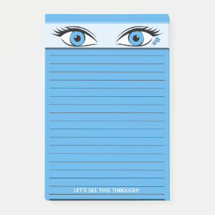 Humorvoll Steely Blue Eyes Staring Atop Lined Post-it Klebezettel
