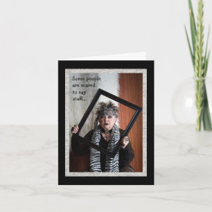 Humorvoll zu ängstlich, um die Grußkarte zu sagen Karte