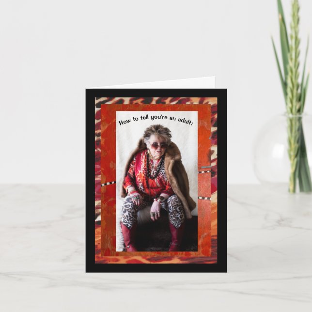 Humorvoll zu wissen, ob Sie erwachsen sind Karte (Vorderseite)