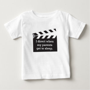 Humorvolle Aufschrift Regieboard Schwarz-Weiß Baby T-shirt