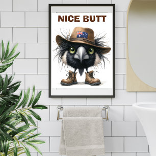 Humorvolle australische Magpie-Neutral-Erdtoilette Poster