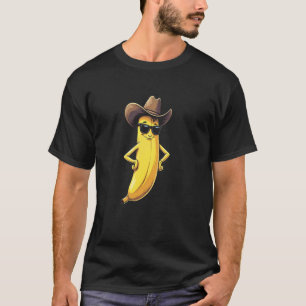 Humorvolle Banane Cowboy Western Attitüde Kunst T-Shirt