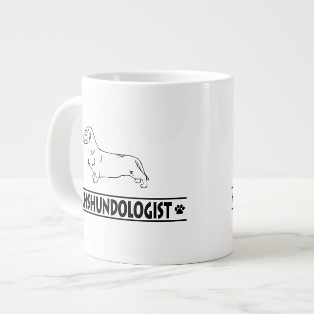Humorvolle Drahthaar-Dackel Jumbo-Tasse (Vorderseite Links)