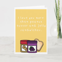 Humorvolle Erdnussbutter und Geleesandwich Feiertagskarte