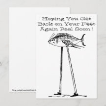 Humorvolle Fisch auf Stelzen mit Schuhen Gute Bess