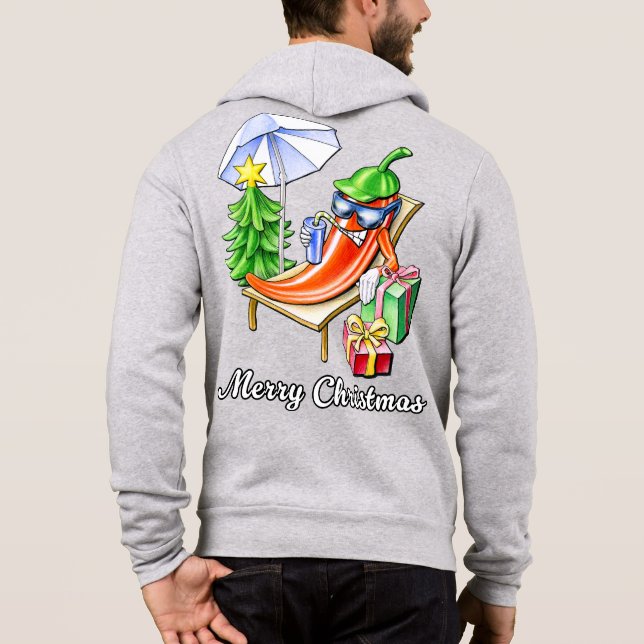 Humorvolle frohe Weihnachten unter Sonne und Weihn Hoodie (Rückseite)