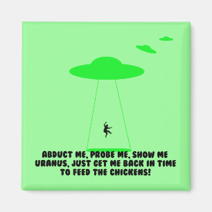 Humorvolle Huhnabduktion Magnet