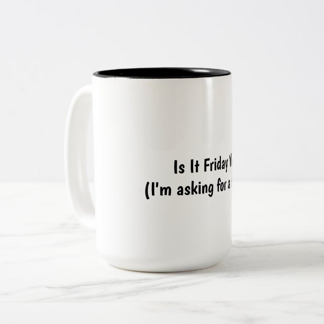 Humorvolle Kaffeetasse (Vorderseite Links)